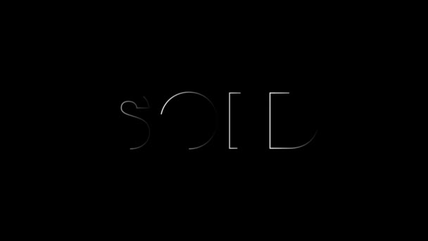 Sold Text Animation Perfect Opening Something Animation — Stock Video