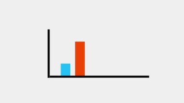 Beyaz arkaplanlı Bar Grafiği Büyüyen Stok Videosu