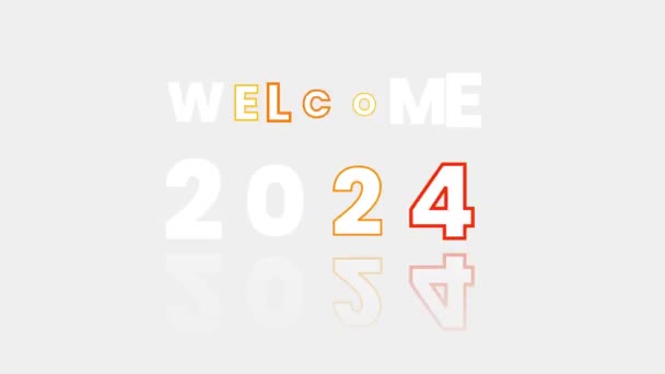 Text Welcome 2024 White Background Moves Irregularly — Stock Video