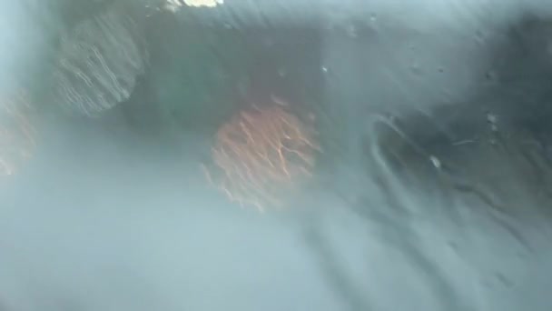 Hujan Mobil Menutup Dari Dalam — Stok Video
