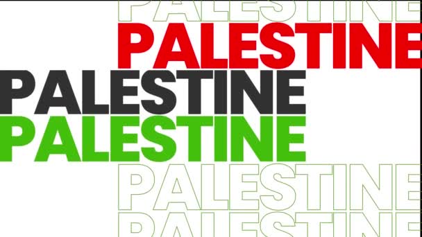 Палестинська Текстова Анімація Короткого Відеозапису — стокове відео
