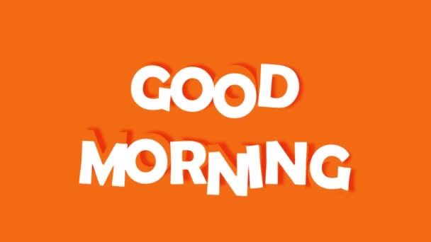 Buongiorno Saluti Lettere Muovono Giù Uno Sfondo Arancione — Video Stock