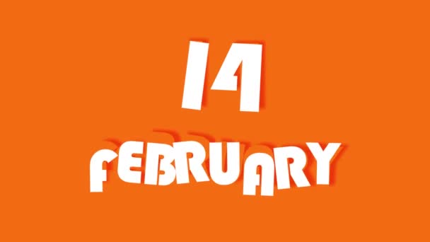 2月のオープニングビデオ広告のための14 2月のテキスト — ストック動画