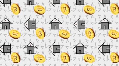 Beyaz zemin üzerinde kripto para birimi Litecoin sembolü olan altın sikkeler. Kusursuz döngü finansal veya iş animasyonu.