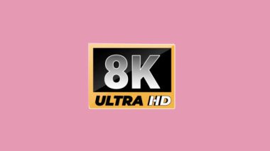 8k ultra hd. Modern teknoloji işaretleri. Hareket grafikleri.