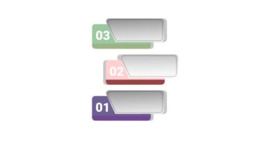 1,2 ve 3 kare başlık kutusu şeması, Powerpoint sunum şablonu