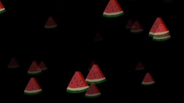 Siyah arkaplanda karpuz dilimi deseni