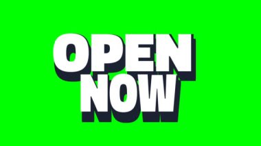 Şimdi yeşil arkaplan ile metin animasyonu 4K hareket animasyonunu aç.