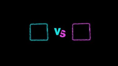 neon çerçeve animasyonu siyah arkaplan video vs karşı.