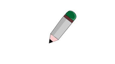 beyaz arkaplanda hareketli grafik kalem yazma.