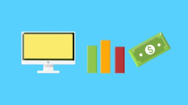 Arama optimizasyonu, seo sıralama, çevrimiçi iş başarısı, pazarlama ölçümleri, para yapma kavramları .2d animasyon video klipleri..