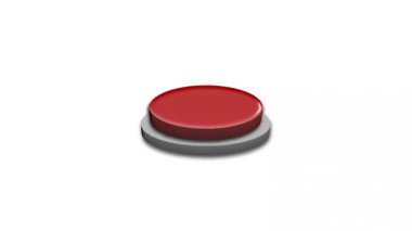 Kırmızı 3d Tuşu beyaz ve yeşil arkaplanda Canlandırma düğmesine bas