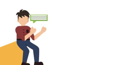 Erkekler animasyon video illüstrasyonunda teknik çalışmaları tartışıyor