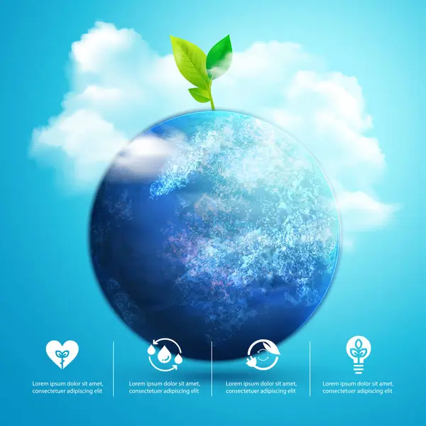 Concept Jour Terre Jour Environnement Graphique Terre Réaliste Avec Des Illustrations De Stock Libres De Droits