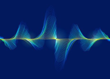 Fütürist tarzda sunulan renkli dalga biçimi grafiği