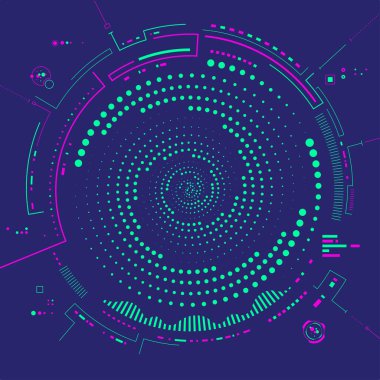 Büyük veri veya dijital dönüşüm teknolojisi konsepti, gelecekteki teknoloji arkaplanı grafiği