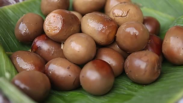 Yogyakarta Typische Bruine Sojasaus Eieren Street Food — Stockvideo