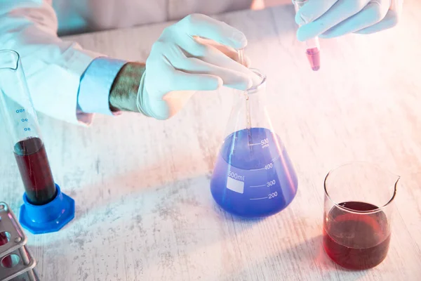 stock image man doctor works in a laboratory