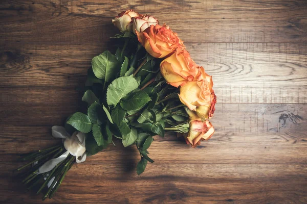 bouquet of roses on the table background