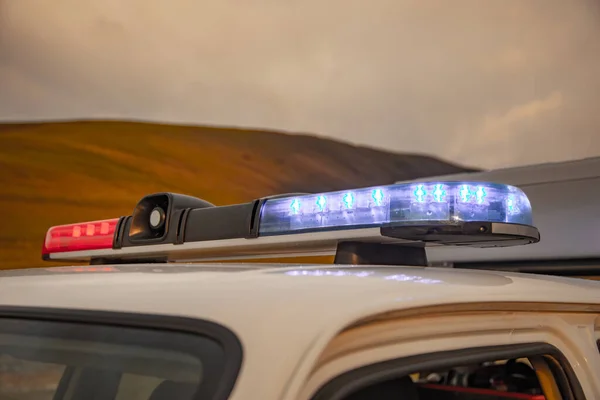 Rescue Car Lights Mountain Background — Stock Photo, Image