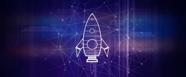 Roket fırlatıldı. başlangıç projesi konsepti