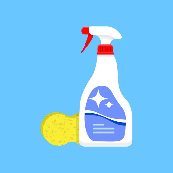 Desinfecterende Spray Plastic Fles Vector Pictogram Huisreiniging Product Illustratie — Stockvector