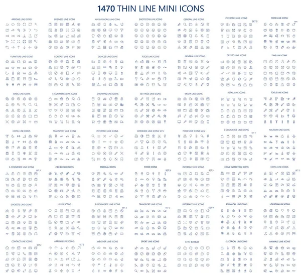 Küçük çizgi mini simgeler ayarlandı. 24x24 ızgara. Piksel Mükemmel.