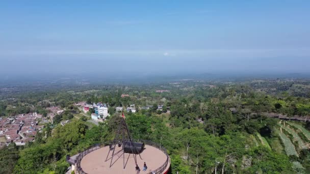 Magelang Zentraljava Indonesien September 2023 Drohnenblick Menara Langit Ketep Pass — Stockvideo