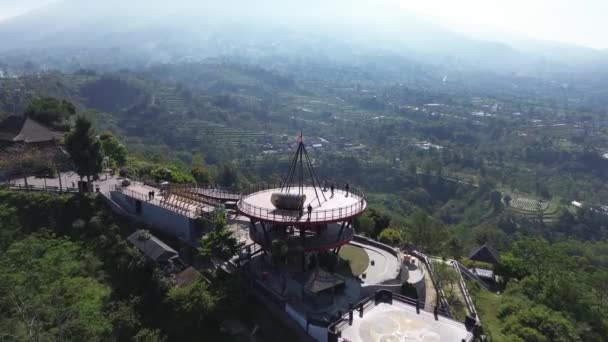 Magelang Jawa Tengah September 2023 Drone Melihat Menara Langit Ketep — Stok Video