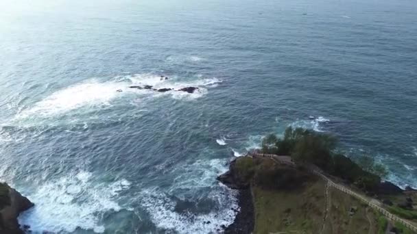 Widok Drona Piękno Menganti Beach Kebumen Jawa Środkowa Indonezja Plaża — Wideo stockowe