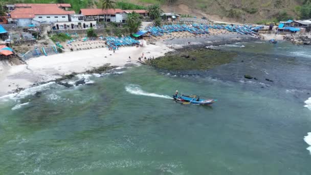 Вид Пляж Менганти Кебумен Центральная Ява Индонезия Пляж Белым Песком — стоковое видео