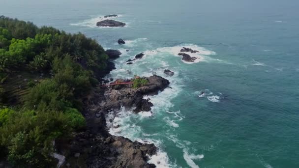 Belleza Playa Menganti Kebumen Java Central Indonesia Una Playa Con — Vídeos de Stock