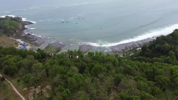 Keindahan Pantai Menganti Kebumen Jawa Tengah Indonesia Sebuah Pantai Dengan — Stok Video