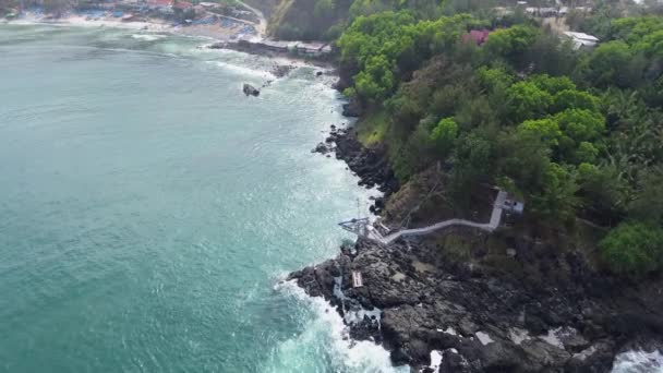 Краса Пляжу Маганті Кебумен Центральна Ява Індонезія Пляж Спокійними Морськими — стокове відео