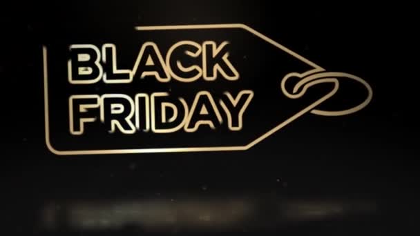 Чорна Ятниця Вогні Чорна Ятниця Продає Неоновий Знак Банерного Фону — стокове відео