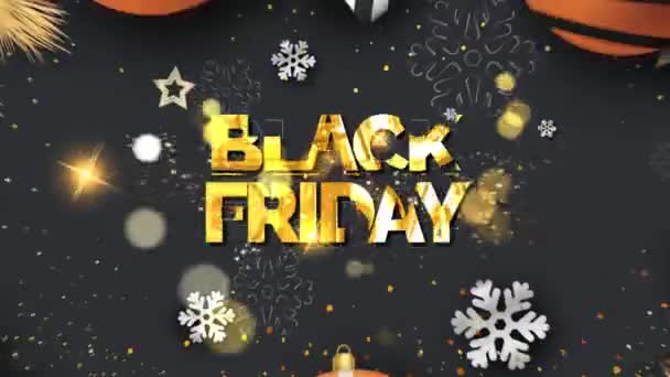Svart Fredag Brand Black Friday Försäljning Neon Tecken Banner Bakgrund — Stockvideo