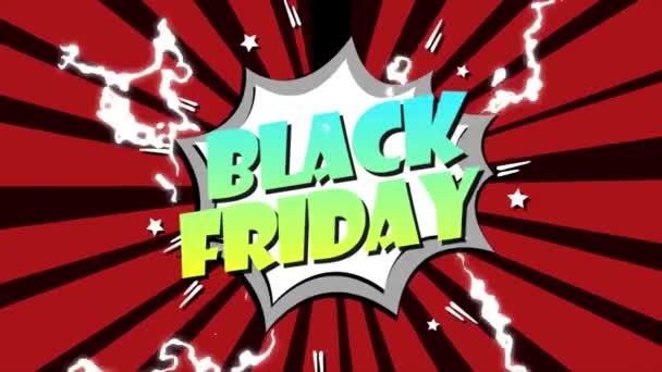 Black Friday Fire Black Friday Sale Neon Sign Banner Background — Stock Video