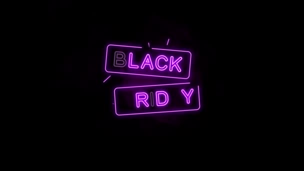 Black Friday Fire Black Friday Verkauf Leuchtreklame Banner Hintergrund Für — Stockvideo