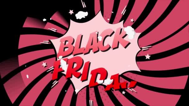 Svart Fredag Brand Black Friday Försäljning Neon Tecken Banner Bakgrund — Stockvideo