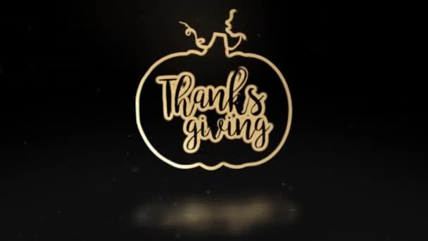 感恩节快乐4K动画 愉快的感谢礼物和秋天的概念动画与秋天的叶子和南瓜 感恩日快乐 愿你有个美好的背景 谢谢您给我们带复本的特价销售 — 图库视频影像