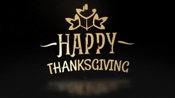 Happy Thanksgiving Animation Happy Thanks Giving Autumn Concept Animation Autumn — Stock Video