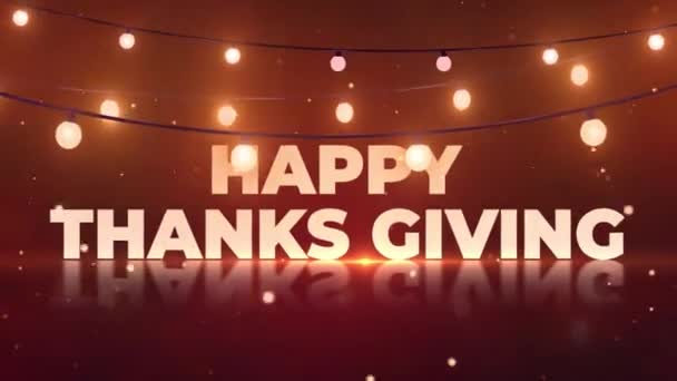 Animação Happy Thanksgiving Feliz Agradecimento Dando Animação Conceito Outono Com — Vídeo de Stock