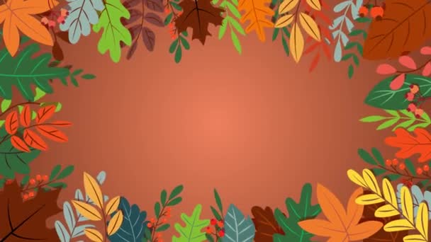 Joyeux Thanksgiving Animation Heureux Remerciements Donnant Animation Concept Automne Avec — Video