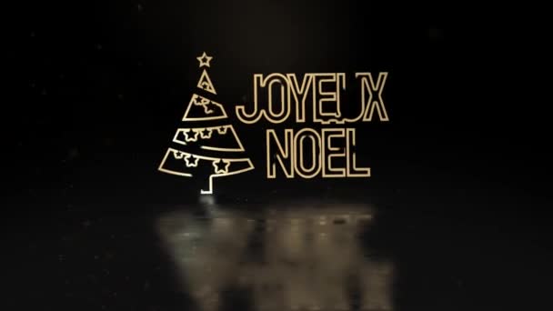Gyönyörű Vidám Karácsonyi Koncepció Animáció Izzó Karácsonyfa Csillag Sötét Háttér — Stock videók