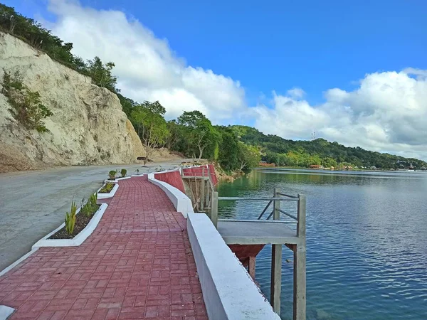 Lakefront Delight Serene Wandeling Langs San Andres Malecon Onthulling Van — Stockfoto