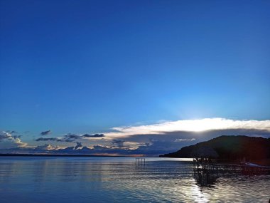El Remate, Peten Itza Gölü 'nde gün batımı, Peten, Guatemala