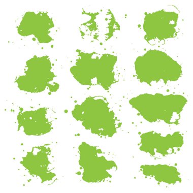 Boya sıçraması olan vektör boyalı lekeler kümesi