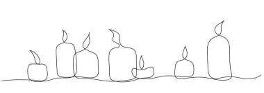 Tek satır vektör mumları grafik koleksiyonu