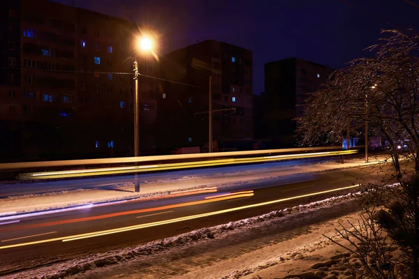 Ukraine Winter City Blackout Russian Missile Attacks Energy Country Light — Stock Photo, Image