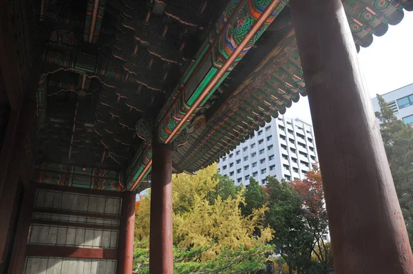 Seoul South Korea Oktober 2022 Traditionell Gammal Trä Junghwamun Grind — Stockfoto